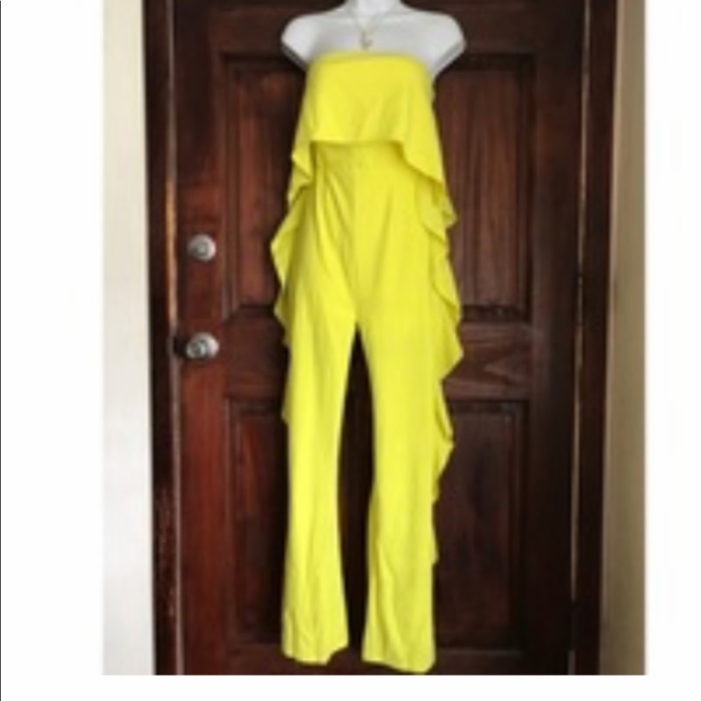 Stylish Neon Ruffle Jumpsuit